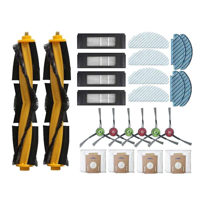 24 Pcs Main Side Brushes Filters Cleaning Mop for Yeedi Vac Station