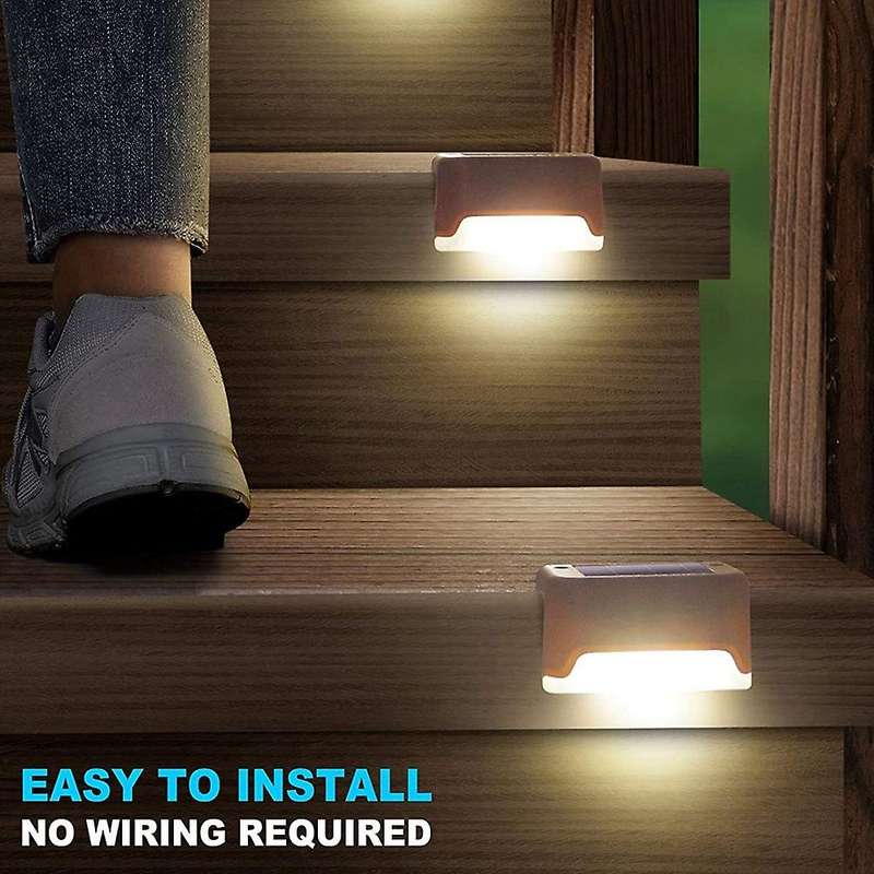 20pcs Led Solar Stair Lamp Solar Step Lights Garden Yard Night Light