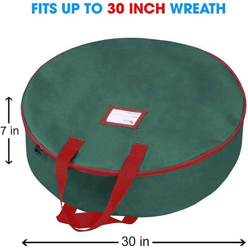 2pcs Christmas Holiday Wreath Storage Bag Round Home Storage Dust Bag