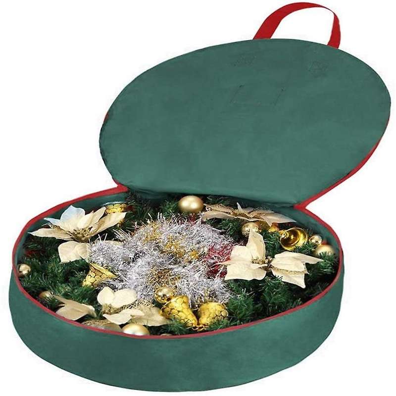 2pcs Christmas Holiday Wreath Storage Bag Round Home Storage Dust Bag