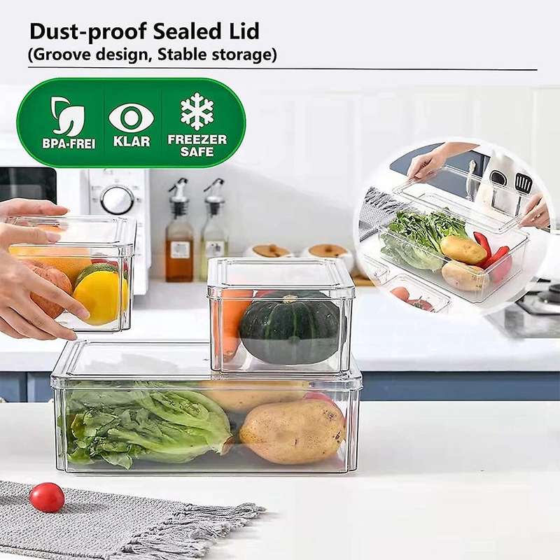 Fridge Organizer Stackable,set Of 4 Kitchen Refrigerator Organizer