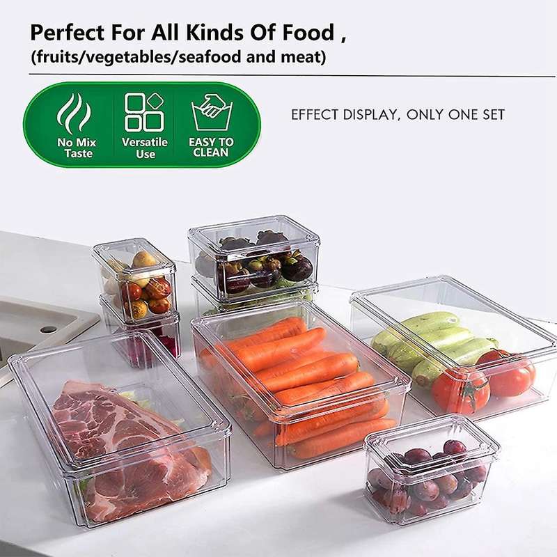 Fridge Organizer Stackable,set Of 4 Kitchen Refrigerator Organizer