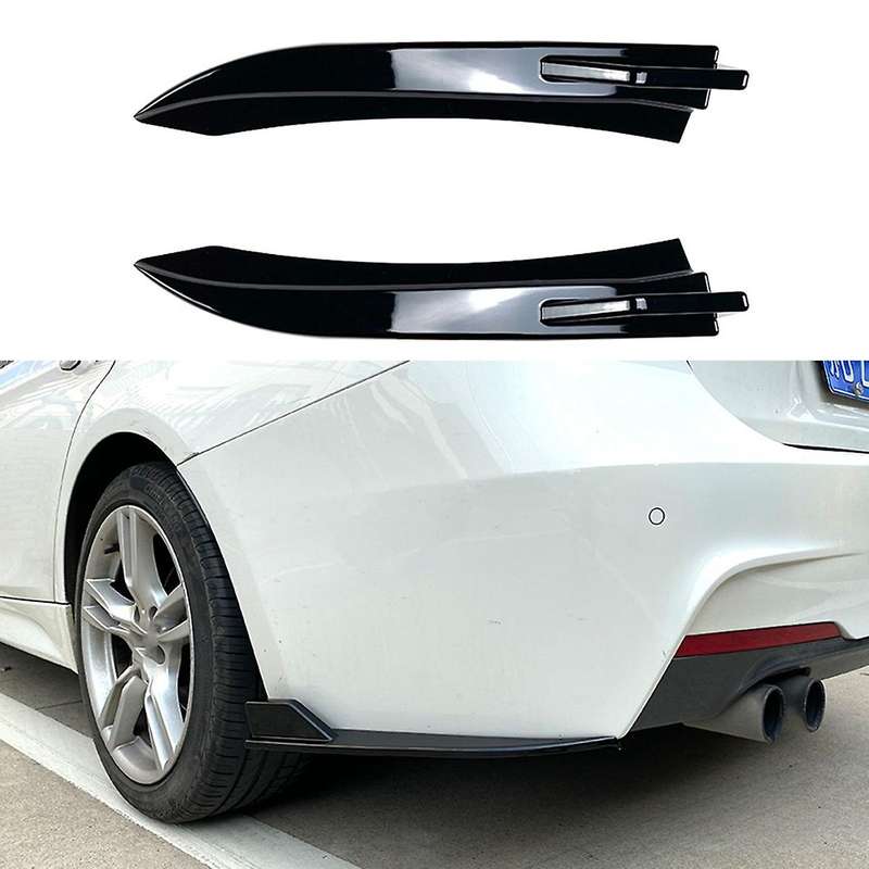 Car Rear Bumper Lip Diffuser Splitter Winglet Apron Spoiler Black