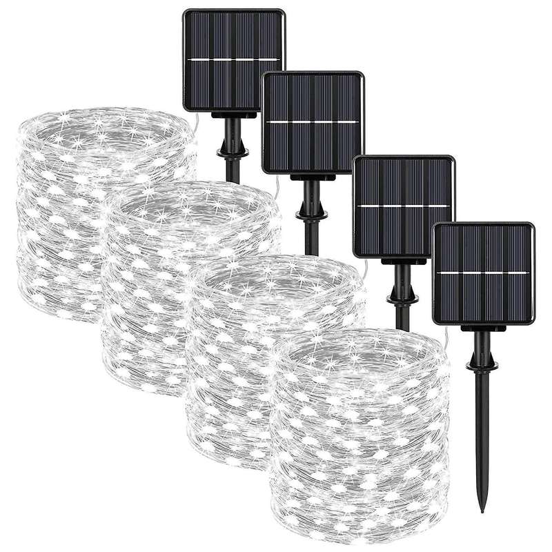 Extra-long Solar Fairy String Lights, Waterproof 8 Lighting Modes