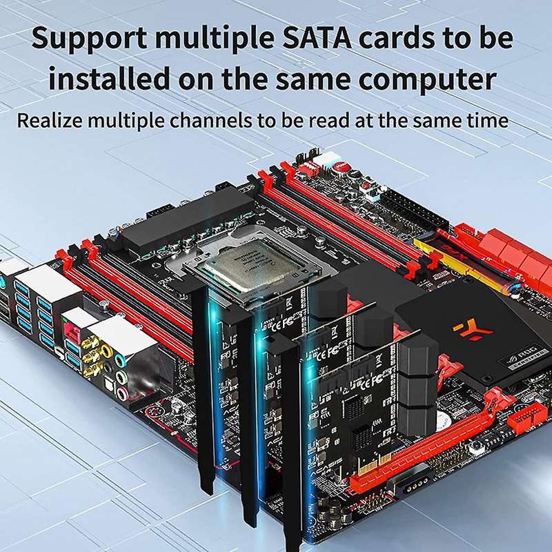 Pcie Sata Card, 8 Port with 8 Sata Cables Sata 3.0 Controller