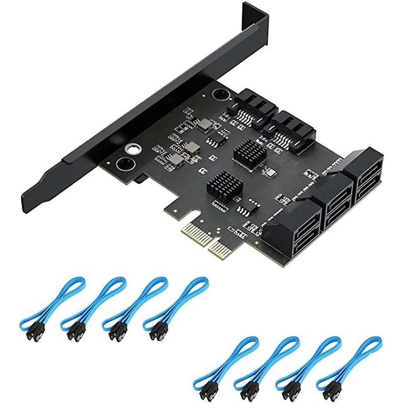 Pcie Sata Card, 8 Port with 8 Sata Cables Sata 3.0 Controller