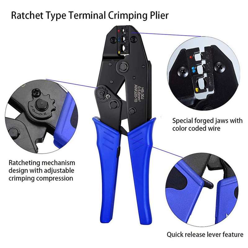 700pcs Tubular Terminal Hs-30j Crimping Pliers Terminal Crimping Tool