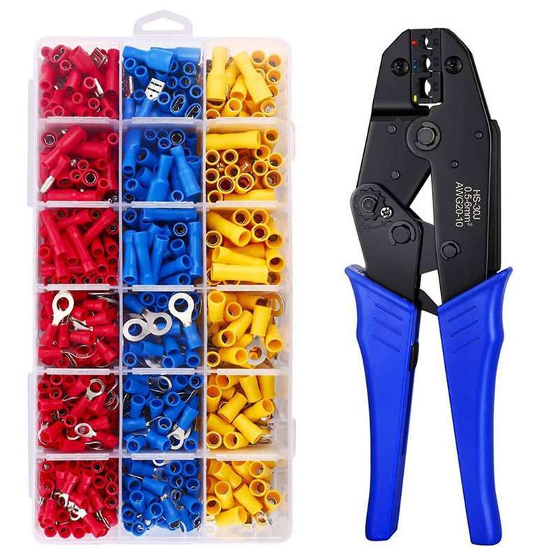 700pcs Tubular Terminal Hs-30j Crimping Pliers Terminal Crimping Tool