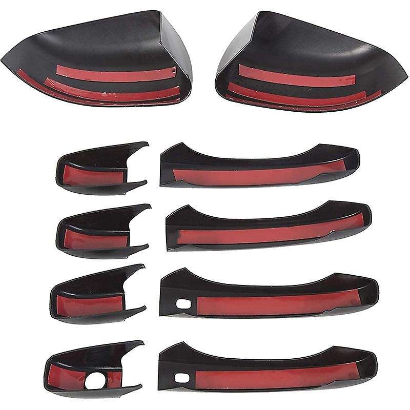 Black Mirror Covers + Door Handle Covers for 2011-2020 Jeep Cherokee
