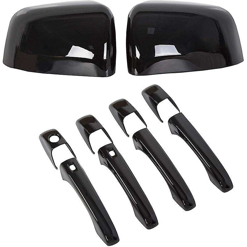 Black Mirror Covers + Door Handle Covers for 2011-2020 Jeep Cherokee