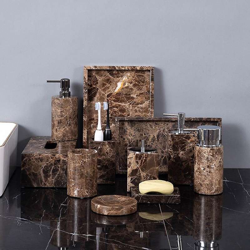 Marble European Style Bathroom Supplies Bathroom Lotion Bottle Set A