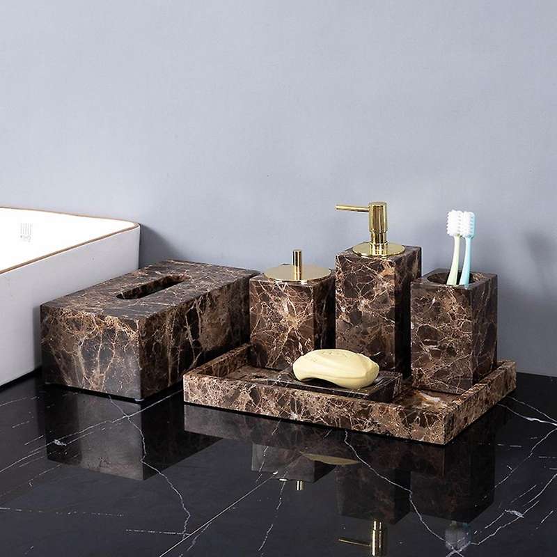 Marble European Style Bathroom Supplies Bathroom Lotion Bottle Set A