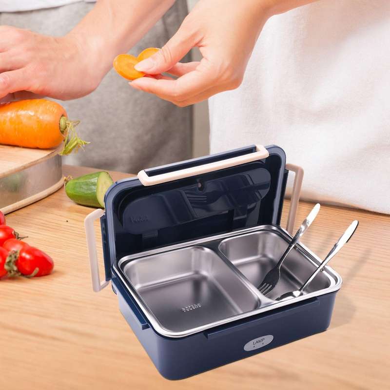 Electric Lunch Box with Spoon and Chopstick Food Warmer Eu Plug