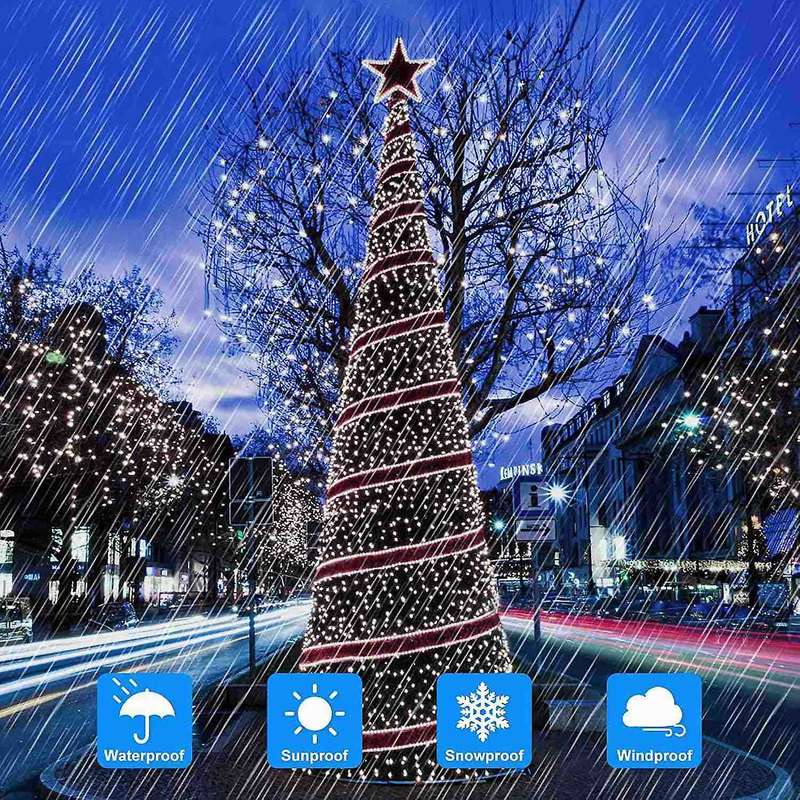 Solar String Lights 200 Led 4 Pack for Home Christmas Decoration C