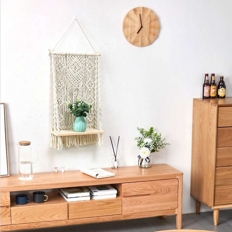 Boho Indoor Rope Plant Pot Basket Hanger Holder, for Wall Decor
