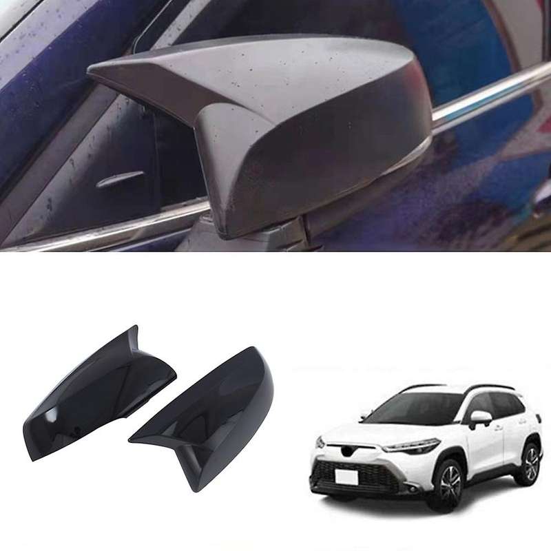 Car Carbon Fiber Ox Horn Side Mirror Caps for Corolla Cross 2021 2022