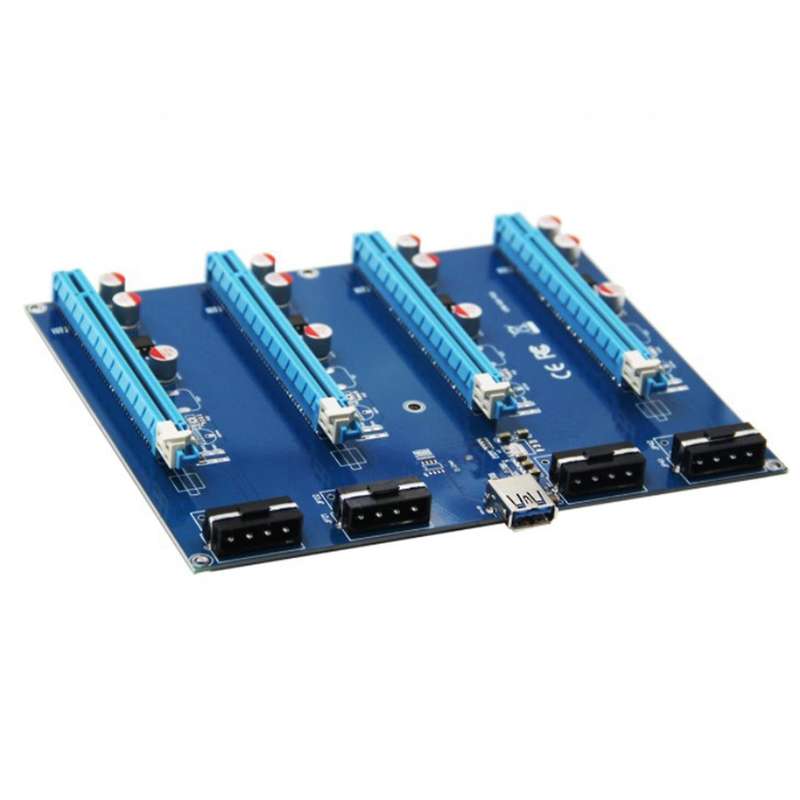 Pci-e Adapter Card Pcie 1 to 4 Riser Card 1x to 16x Slot Card