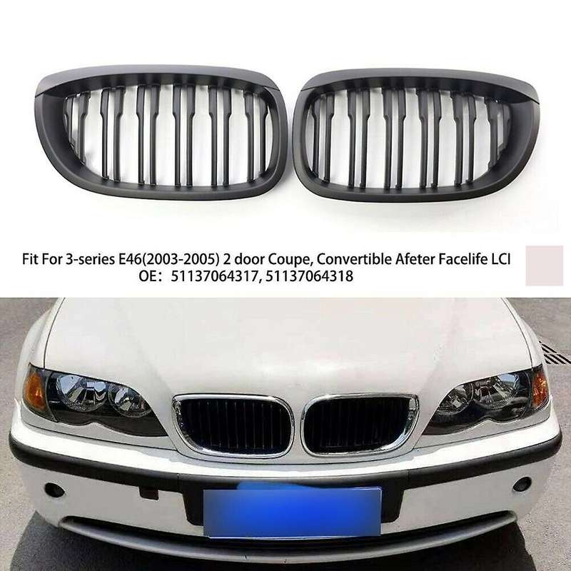 Front Bumper Kidney Grille For-bmw E46 325ci 330ci Lci 2dr Couple