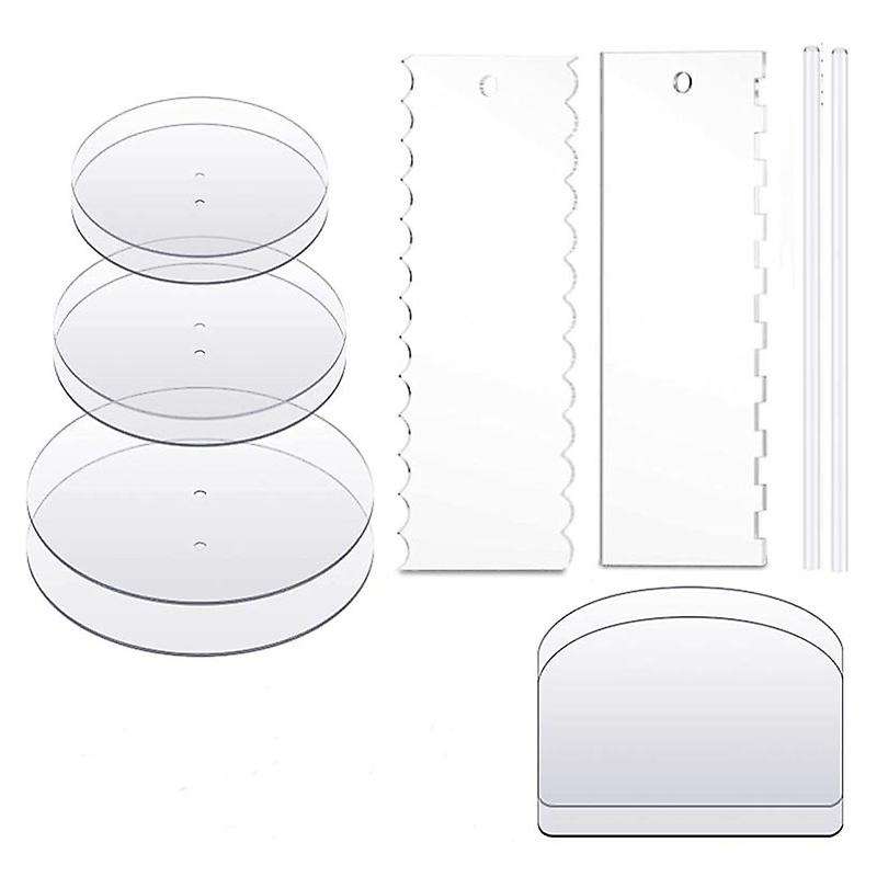 Acrylic Round Cake Discs Set,buttercream Tiered Cake Decorating Tools