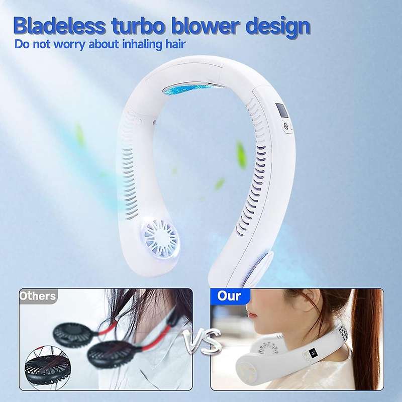 Neck Cooler Refrigeration Airneck Cooling Hanging Neck Fan White