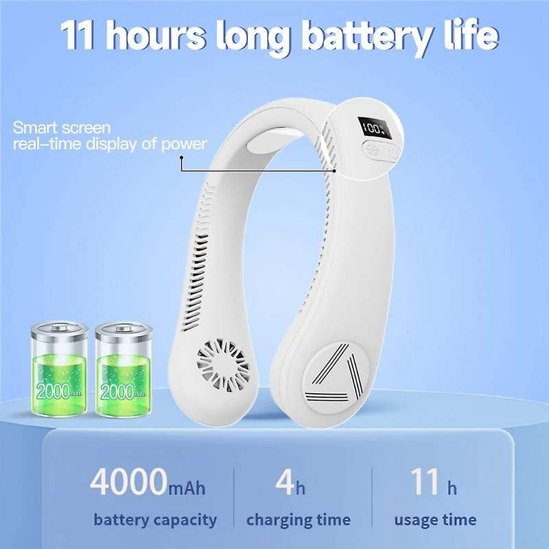 Neck Cooler Refrigeration Airneck Cooling Hanging Neck Fan White