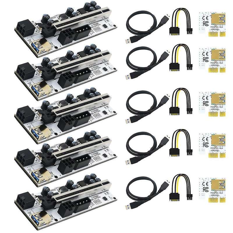 New Version 010-x Pcie Riser with Led for Gpu Btc Mining(5 Pcs)