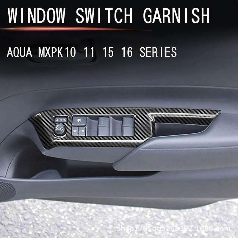 Carbon Fiber Window Lift Switch Trim for Toyota Aqua 2021 2022 Rhd