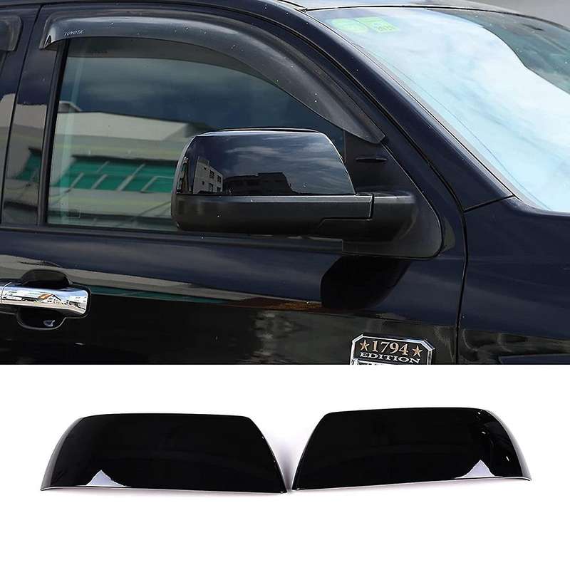 For Toyota Sequoia Tundra- Crew Rearview Mirror Cover, Bright Black