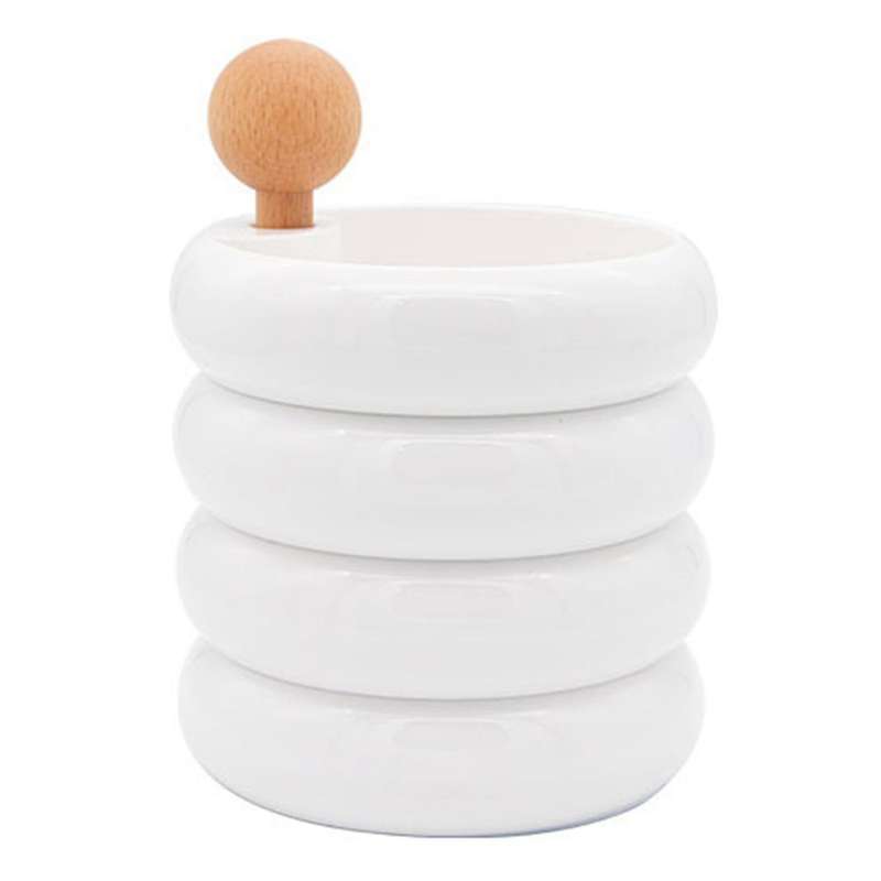Swivel Jewelry Storage Box White Round Multi-layer Display Tray L