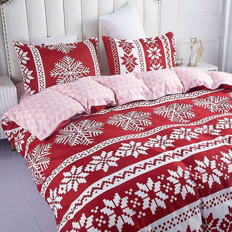 Christmas Duvet Cover Bedding Set Bed Sheet Pillowcase Set,200x230cm