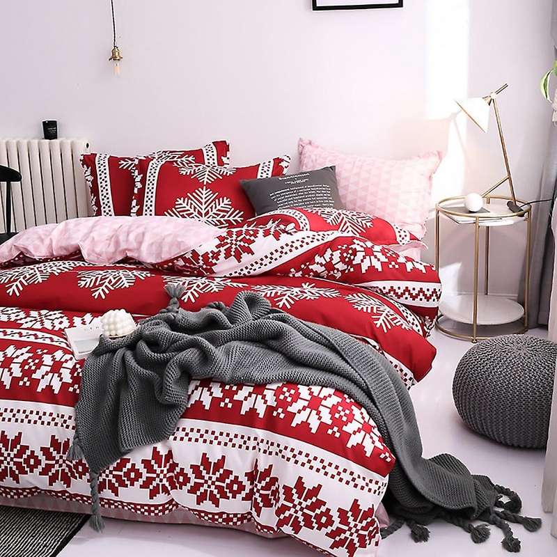 Christmas Duvet Cover Bedding Set Bed Sheet Pillowcase Set,200x230cm
