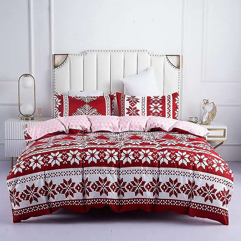 Christmas Duvet Cover Bedding Set Bed Sheet Pillowcase Set,200x230cm