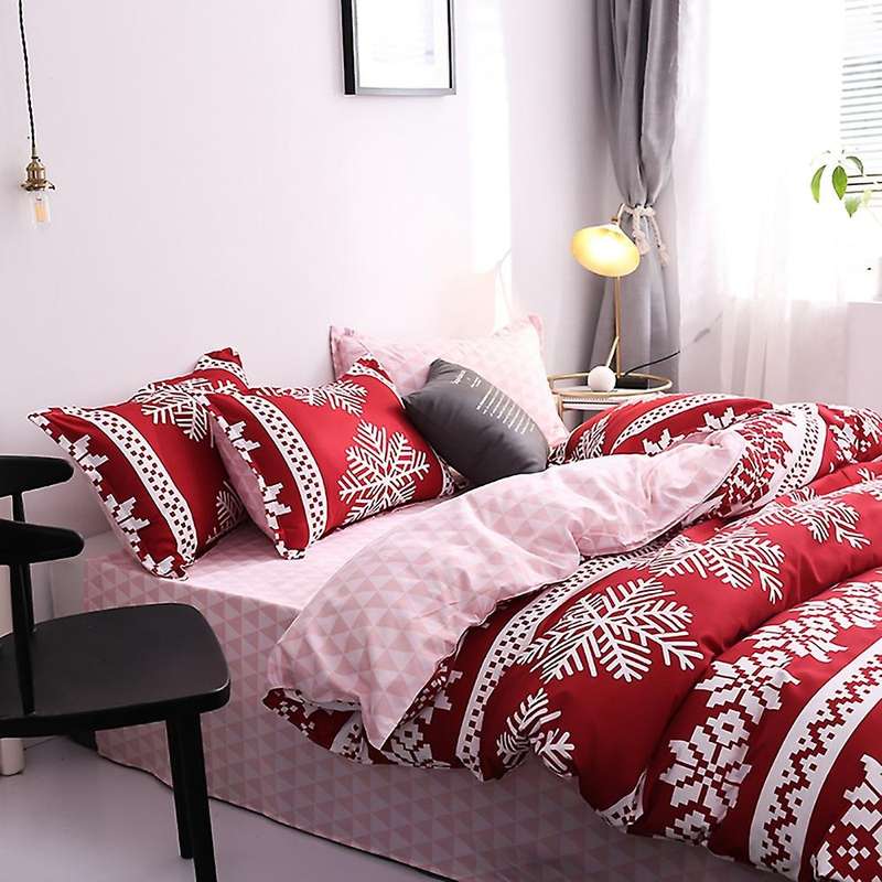 Christmas Duvet Cover Bedding Set Bed Sheet Pillowcase Set,200x230cm