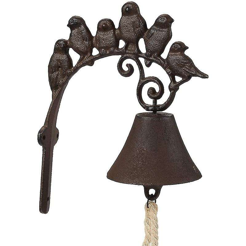 Rustic Cast Iron Bird Doorbell Chime Indoor Outdoor Decor