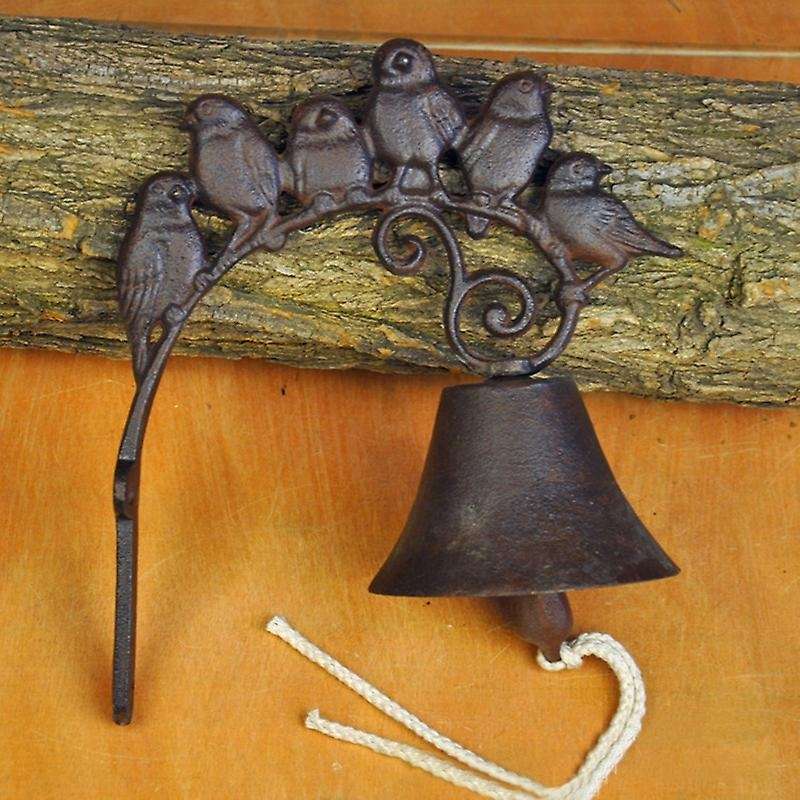 Rustic Cast Iron Bird Doorbell Chime Indoor Outdoor Decor
