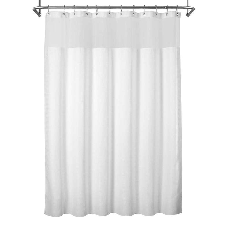 Weave Shower Curtain with 12 Hooks Included, 72x72 Inch