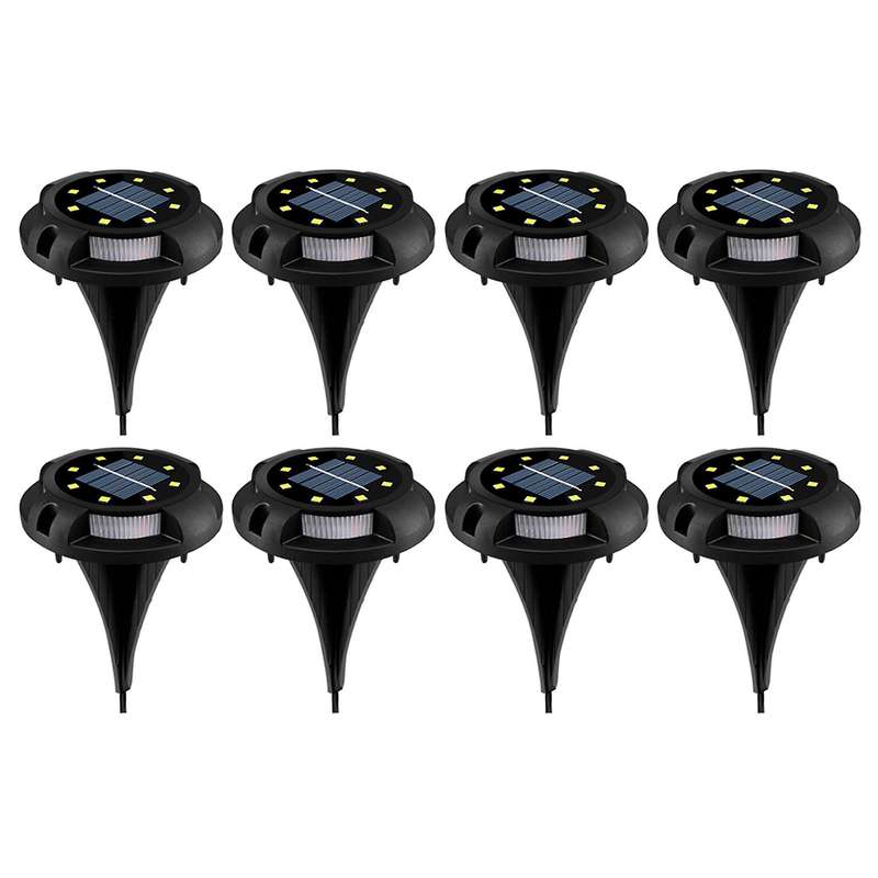Outdoor 8 Pack 12 Led Solar Garden Lights for Landscape Lawn Deck A