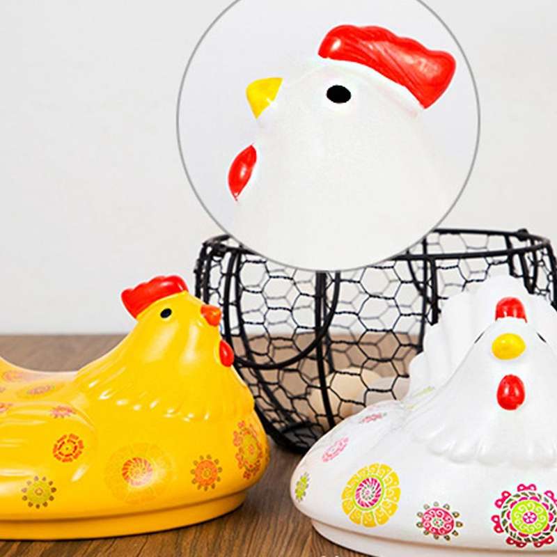 Ceramic Egg Organizer Storage Basket Egg Basket Fruit Box (pink)