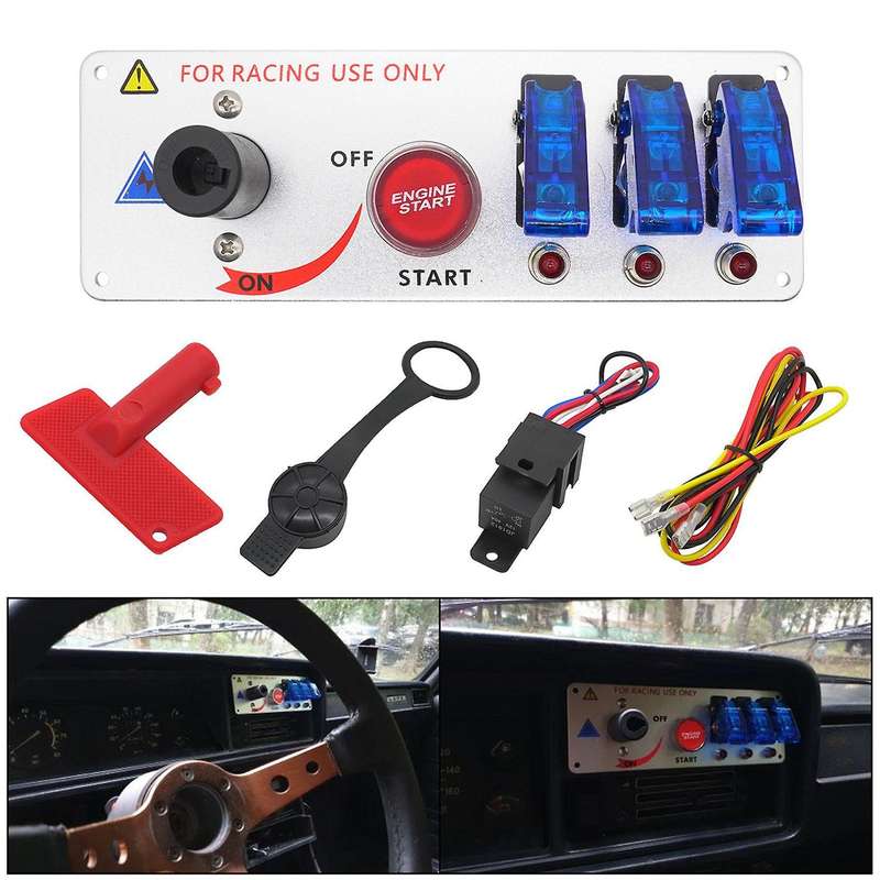 Car 12v One-button Start Master Switch Blue