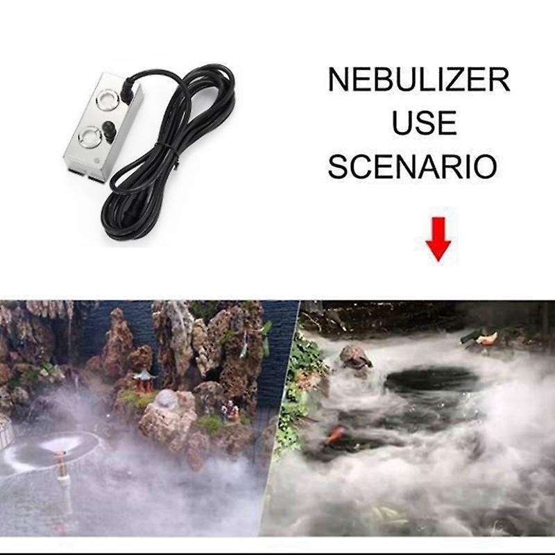 2 Head Ultrasonic Mist Maker Fogger Machine for Greenhouse/lawn/pond