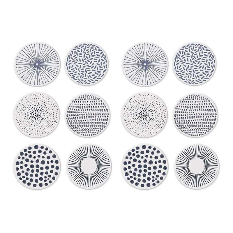 Ceramic Stone with Cork Backing Non-slip Table Mat for Set Of 6