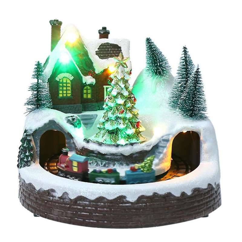 Santa Claus Glowing Music Ornaments Christmas Tree Revolving A