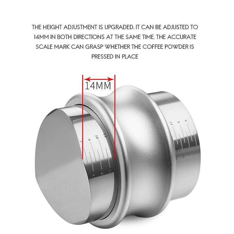 51mm Double-head Coffee Tamper Adjustable Powder Press Silver
