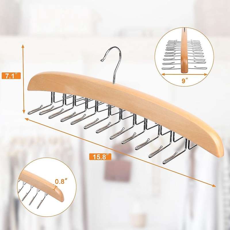 3pcs Tank Top Hanger, Bra Hanger with Premium Wood, 24 Hooks