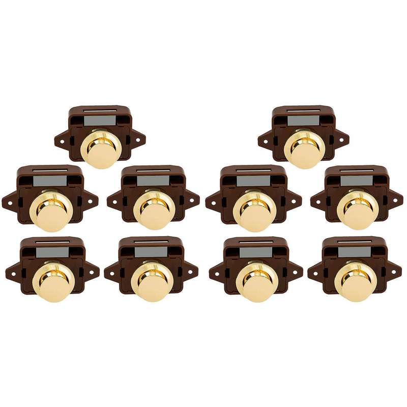 10pcs Keyless Push Button Catch Door Knob Lock for Rv Caravan Cabinet