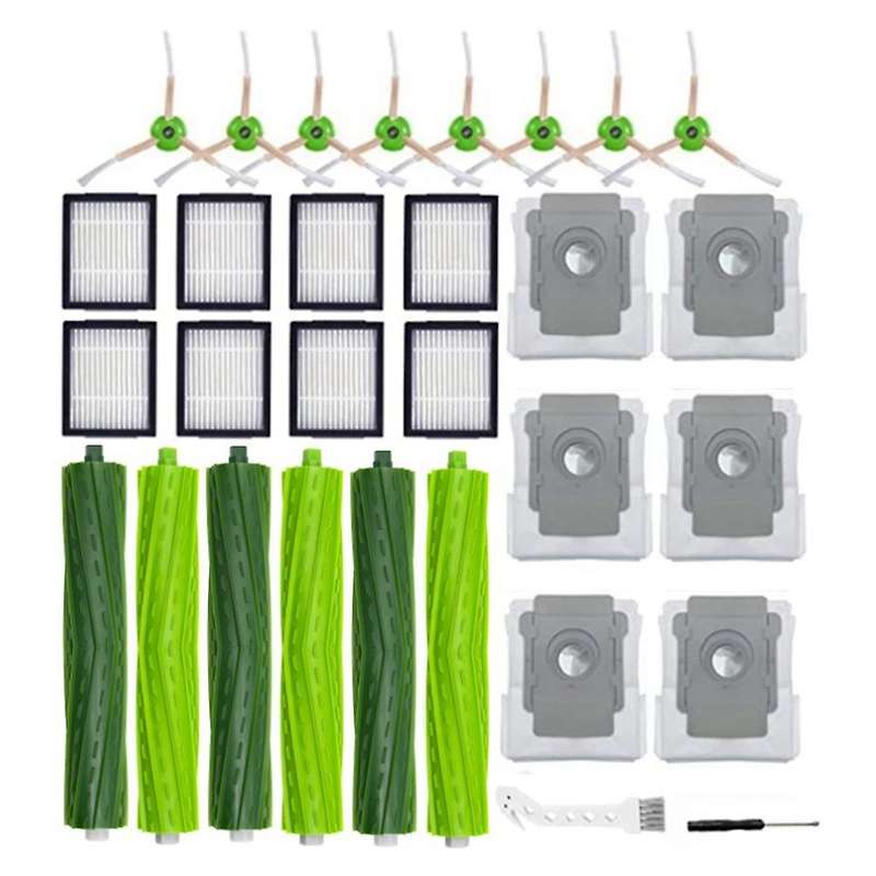 30pcs Main Side Brush Filter Dust Bag for Irobot Roomba J7 J7+ I7