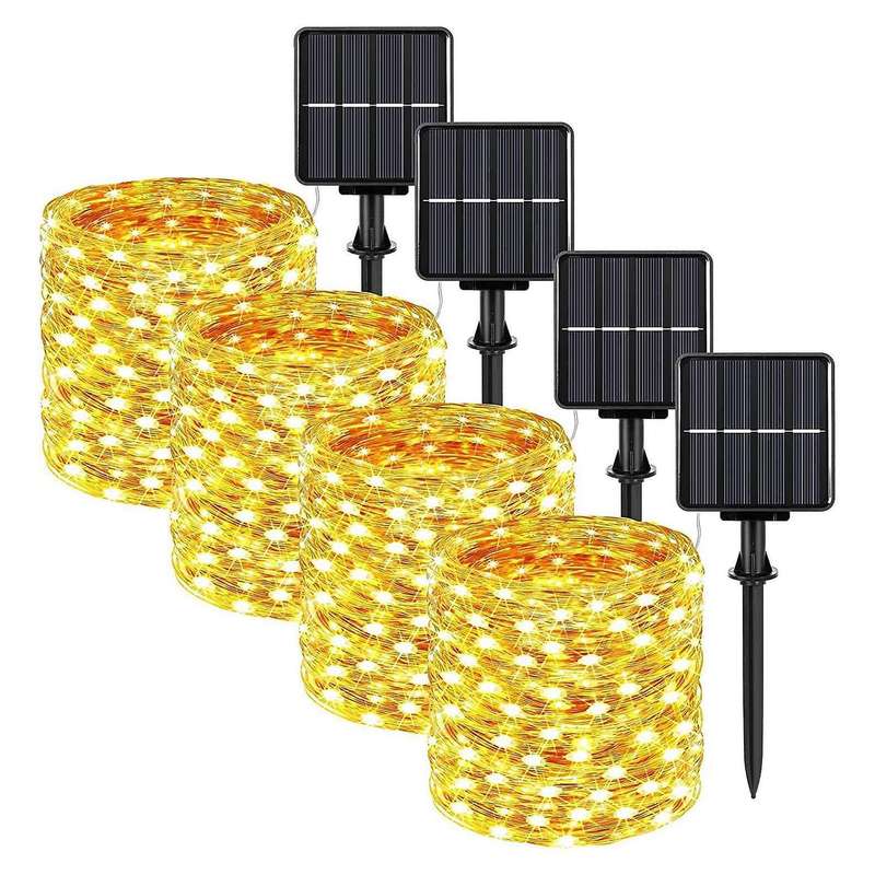 Solar String Lights 200 Led 4 Pack for Home Christmas Decoration B
