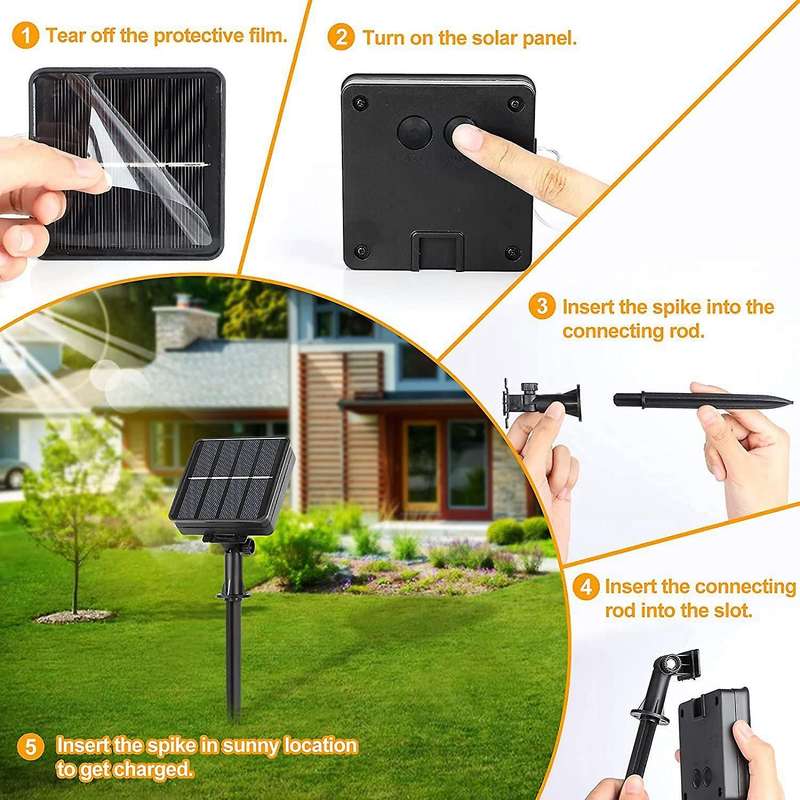 Solar String Lights 200 Led 4 Pack for Home Christmas Decoration B