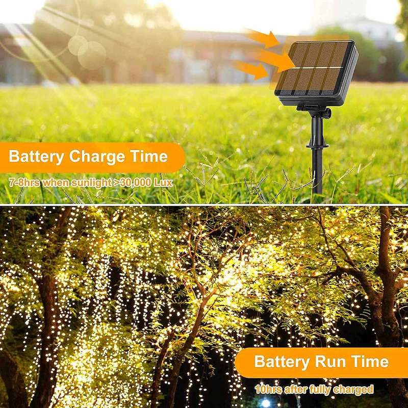 Solar String Lights 200 Led 4 Pack for Home Christmas Decoration B