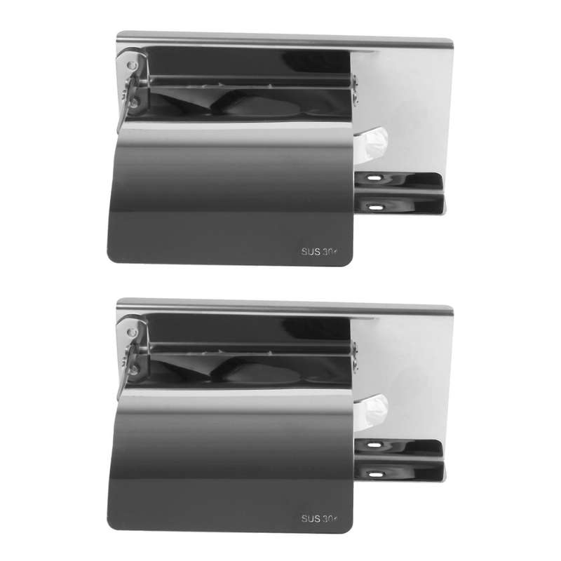 2x Toilet Paper Holder with Shelf - Toilet Roll Holder Wall Mount